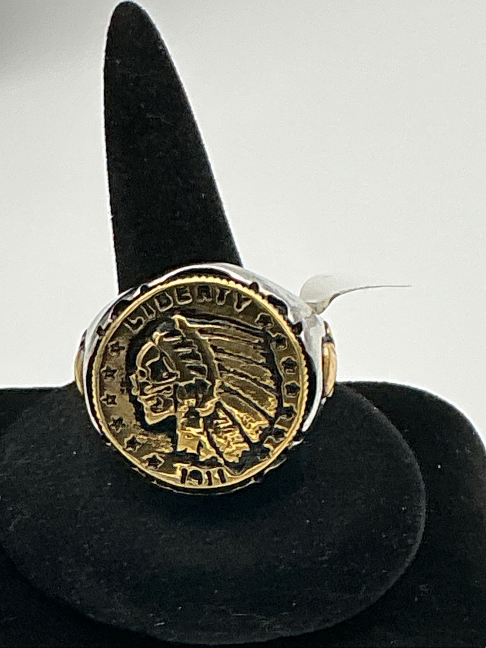 Two-Tone Stainless Steel & Gold over Stainless Steel Replica Coin Ring